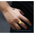 Shangjie OEM anillos Women Stainless Steel Men Rings 18k Gold Plated Rings Non-allergic Plain Heart Rings